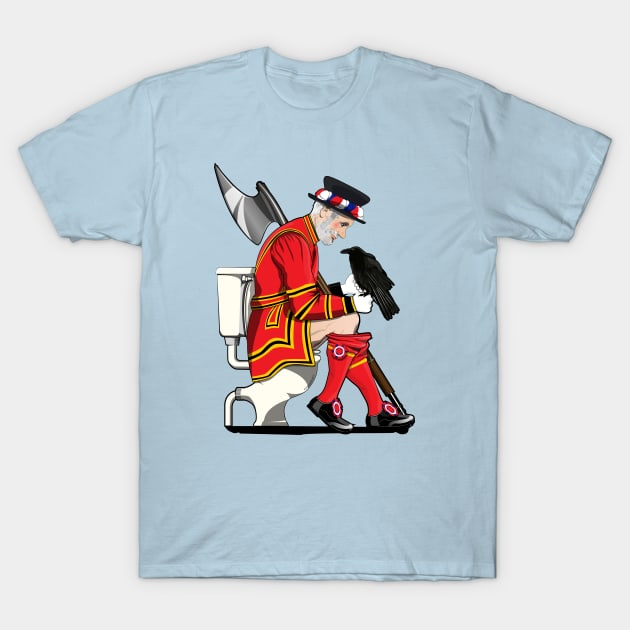 British Beefeater on the Toilet T-Shirt by InTheWashroom